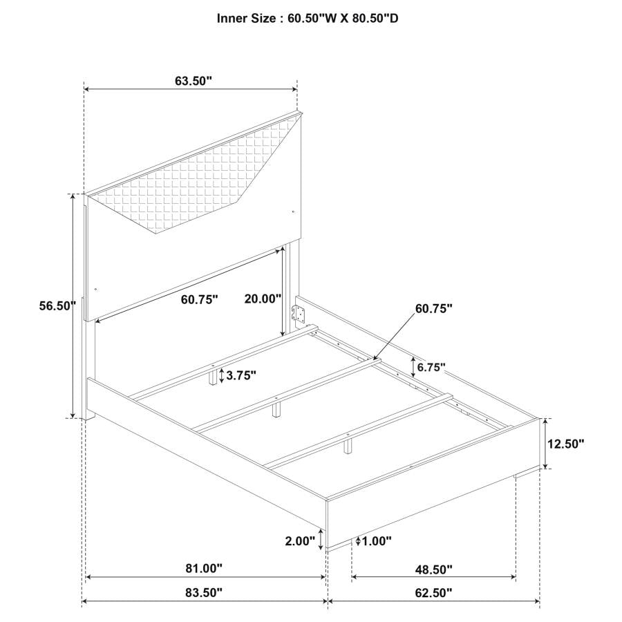 Ives White High Gloss 4 Pc Bedroom Set