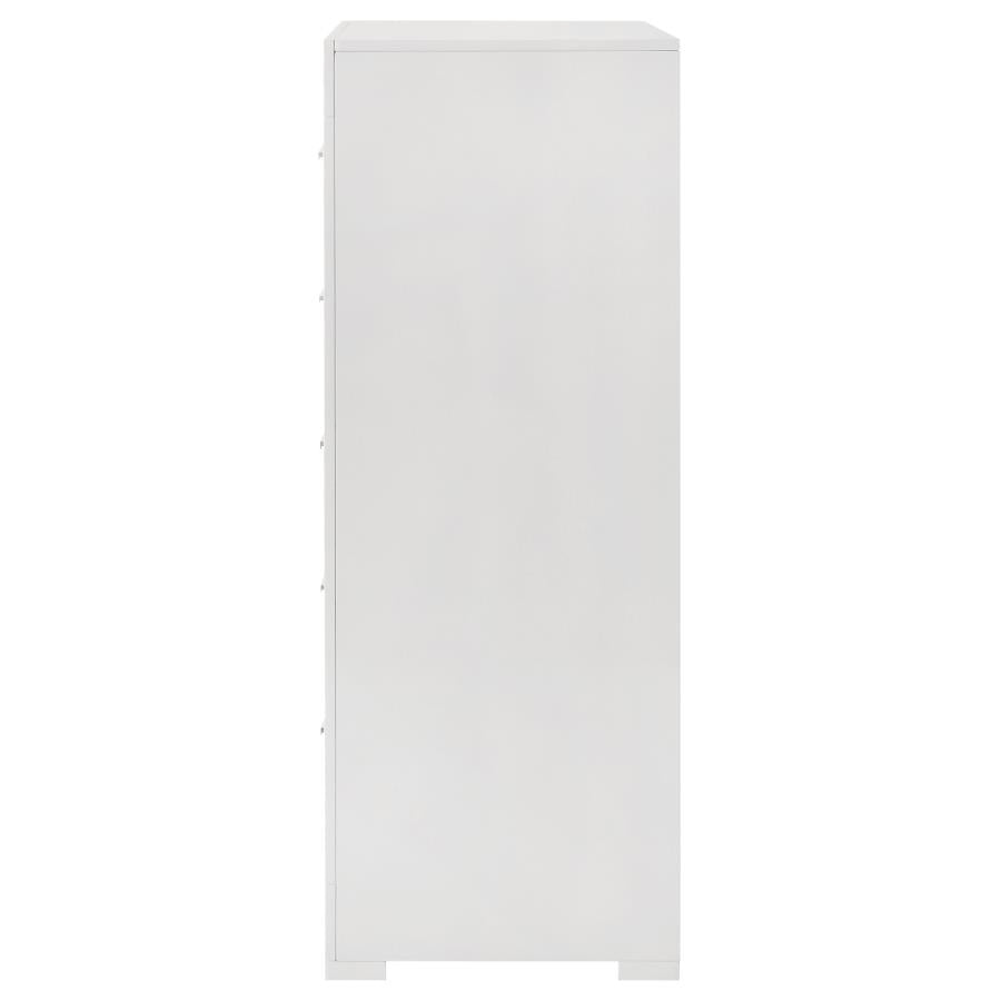 Ives Bedroom Chest of Drawers White High Gloss