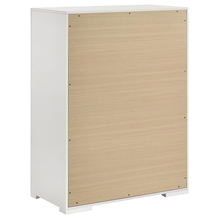 Ives Bedroom Chest of Drawers White High Gloss