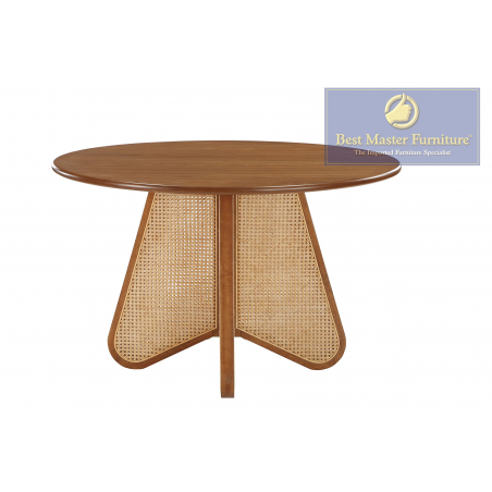 2310 Cream & Walnut Rattan Dining Set