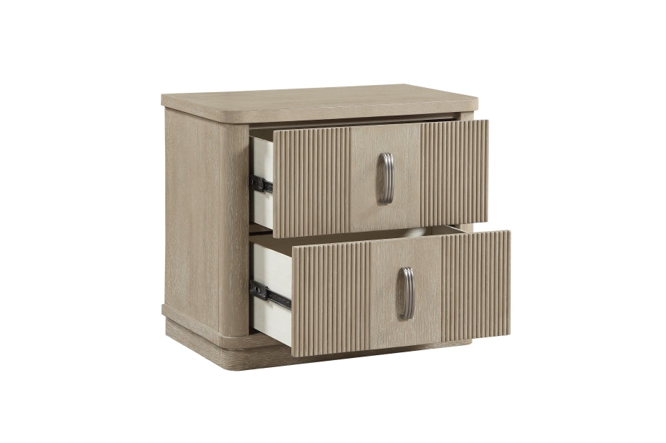 Ribbon Light Oak 4 Pc Bedroom Set w/LED