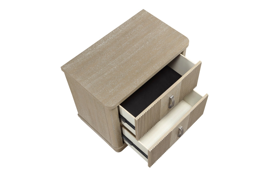 Ribbon Light Oak 4 Pc Bedroom Set w/LED
