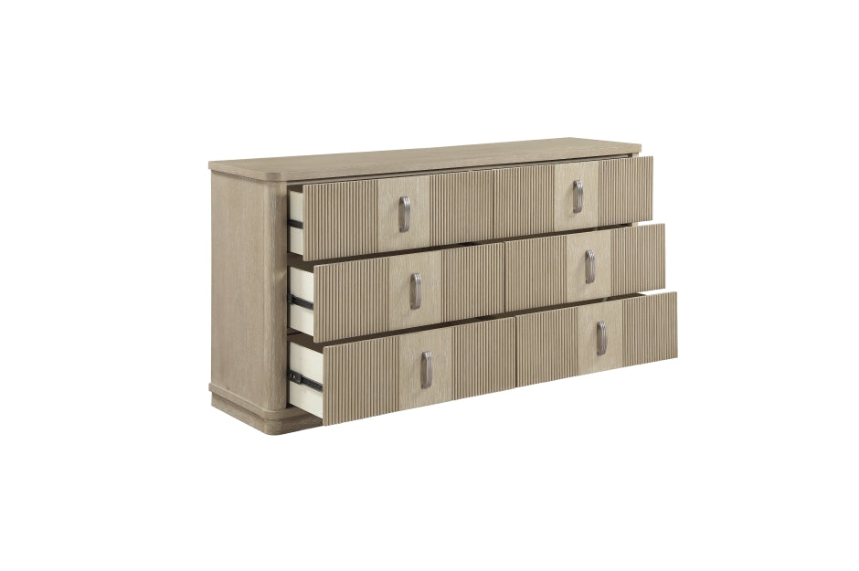 Ribbon Light Oak 4 Pc Bedroom Set w/LED