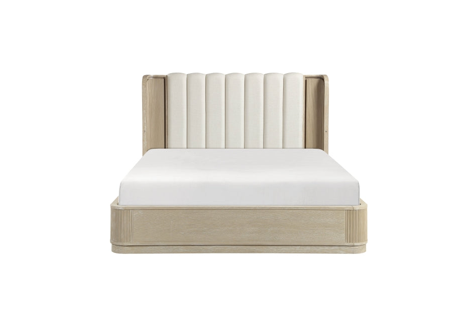 Ribbon Light Oak 4 Pc Bedroom Set w/LED