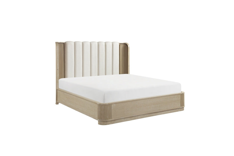 Ribbon Light Oak 4 Pc Bedroom Set w/LED