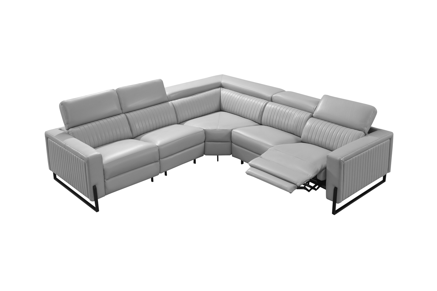 Havana ESF 2787 Top Grain Leather Gray Sectional