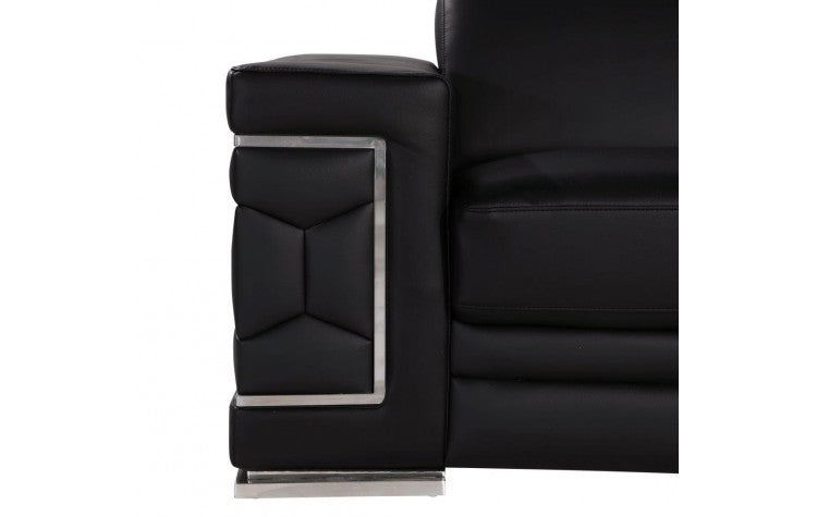 Global United 296 Black Sofa and Loveseat Set