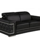 Global United 296 Black Sofa and Loveseat Set