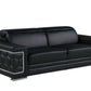 Global United 296 Black Sofa and Loveseat Set