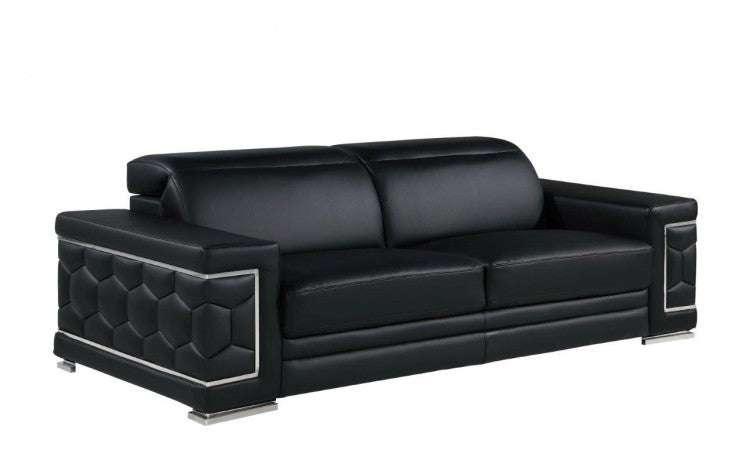 Global United 296 Black Sofa and Loveseat Set