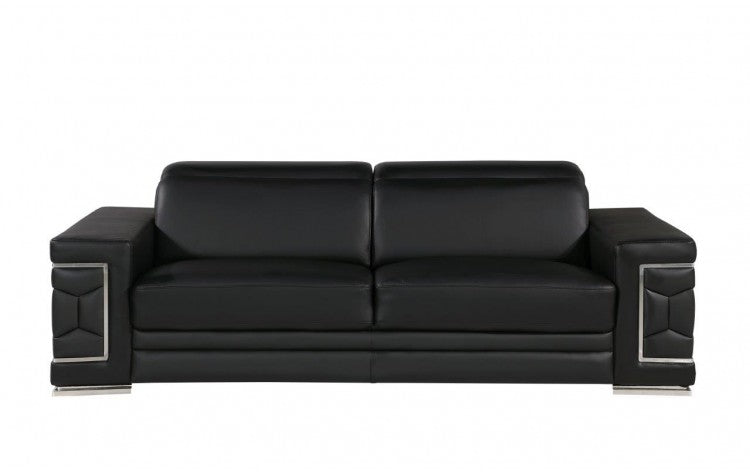 Global United 296 Black Sofa and Loveseat Set