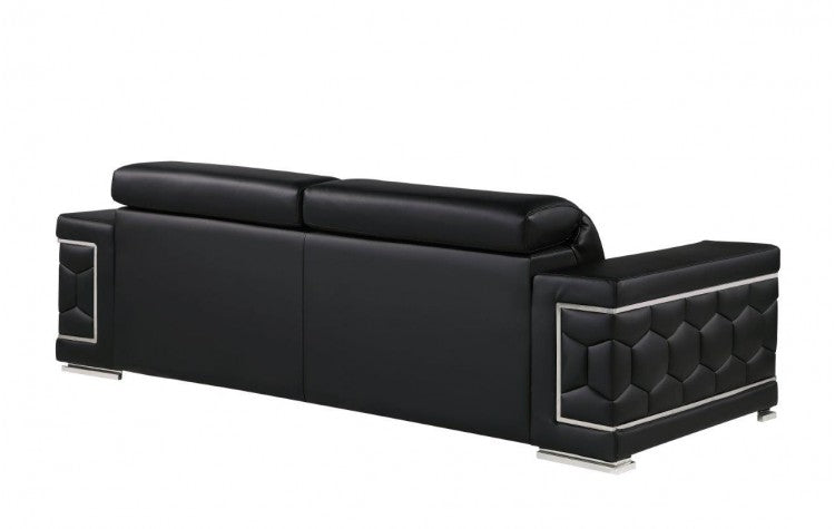Global United 296 Black Sofa and Loveseat Set