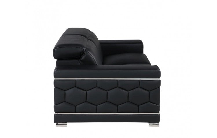 Global United 296 Black Sofa and Loveseat Set