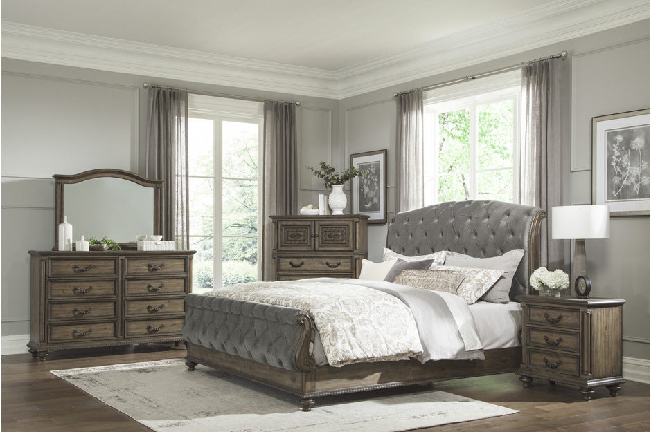 Rachelle Weathered Pecan 4 Pc Bedroom Set