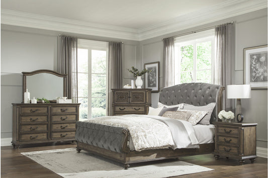 Rachelle Weathered Pecan 4 Pc Bedroom Set