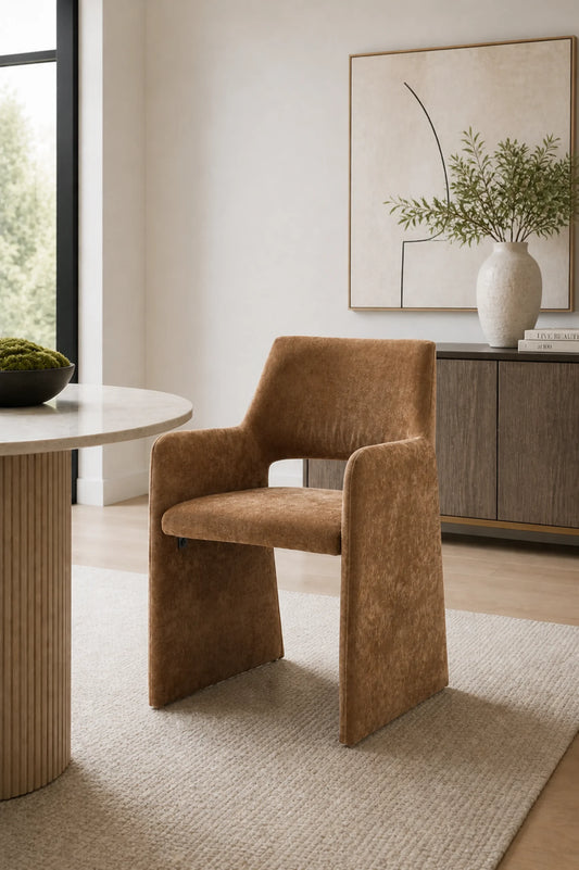 Luna Saddle Brown Upholstered Chair