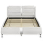 Jeremaine White Leatherette Bed - Chrome Accents