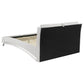 Jeremaine White Leatherette Bed - Chrome Accents