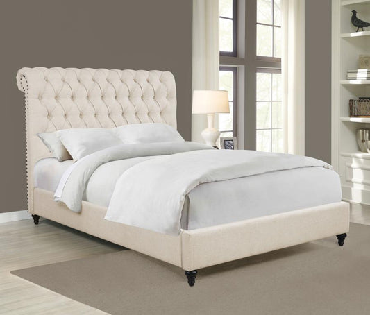 Devon Button Tufted Beige Bed by Coaster