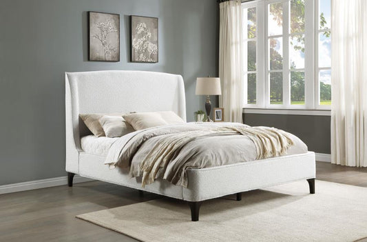 Mosby Boucle Wingback Platform Bed