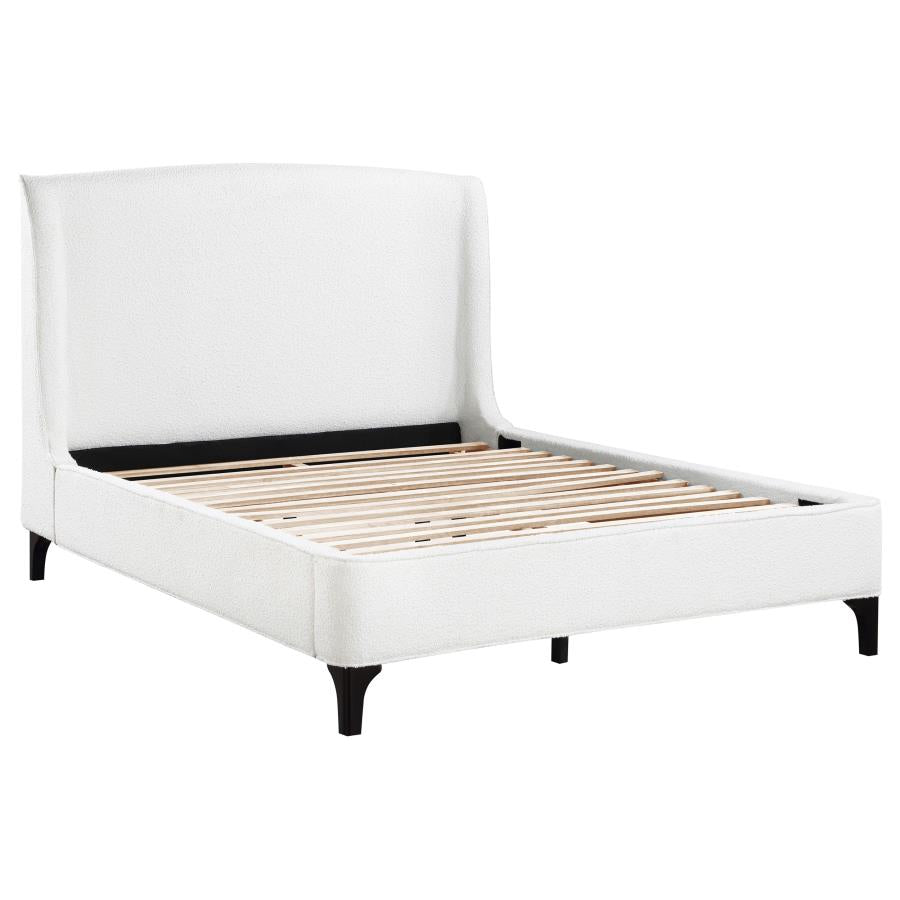 Mosby Boucle Wingback Platform Bed