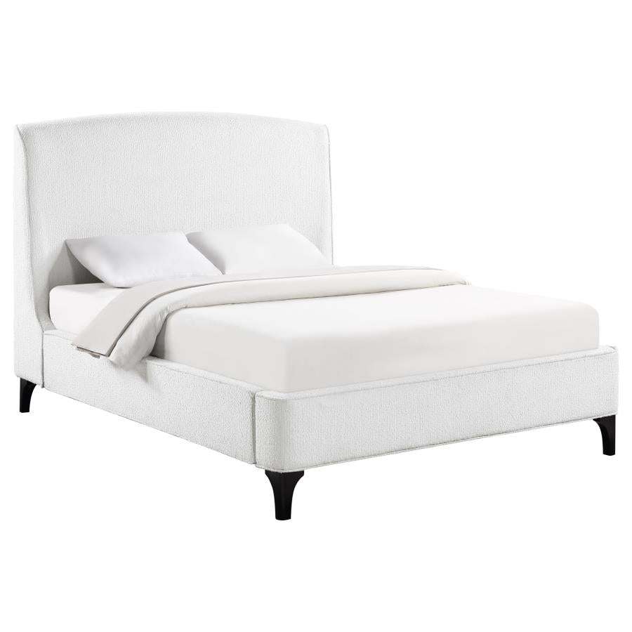 Mosby King Boucle Wingback Platform Bed