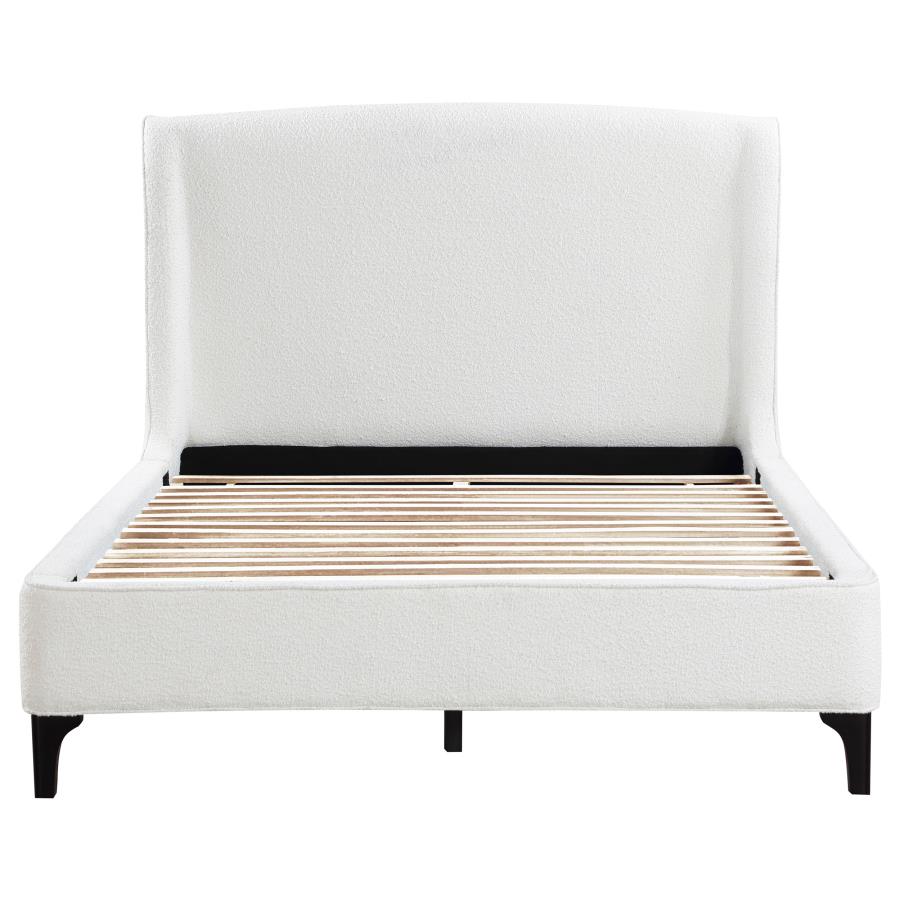 Mosby King Boucle Wingback Platform Bed