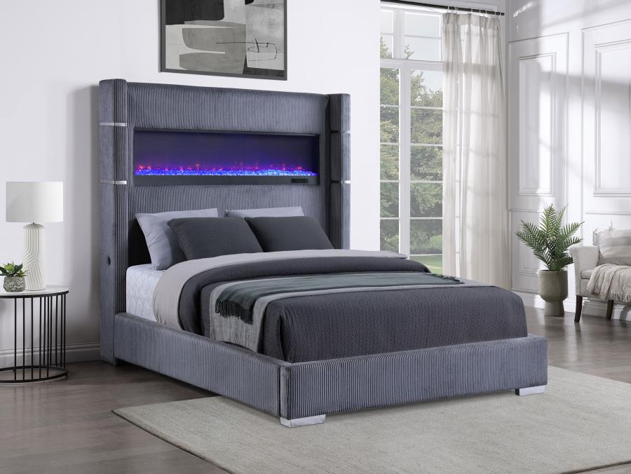 Tisdale Upholstered Flame Visualizer Bed - 3 Colors