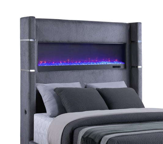 Tisdale Upholstered Flame Visualizer King Bed