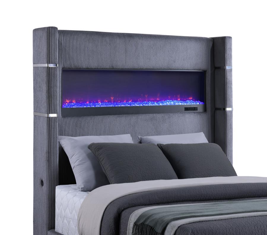 Tisdale Upholstered Flame Visualizer California King Bed