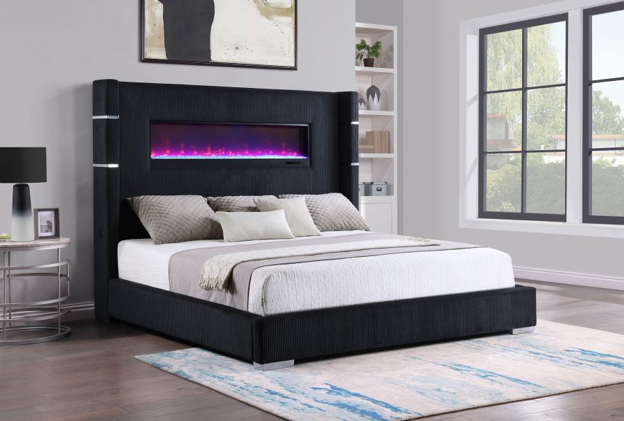 Tisdale Upholstered Flame Visualizer Bed - 3 Colors
