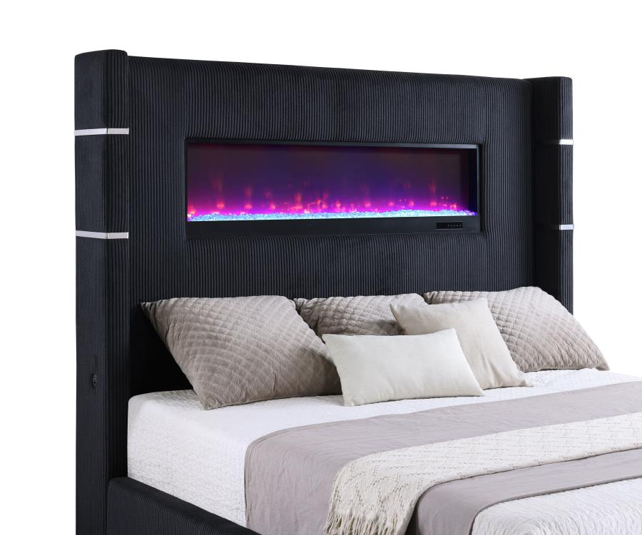 Tisdale Upholstered Flame Visualizer King Bed
