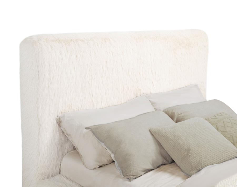 Rebecca Faux Fur Upholstered Queen Bed