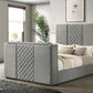 Tara King Gray Upholstered TV Bed