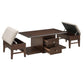Claremore Cocktail Table with Two Ottomans
