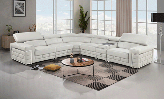 ESF 378 Top Grain Leather Sectional