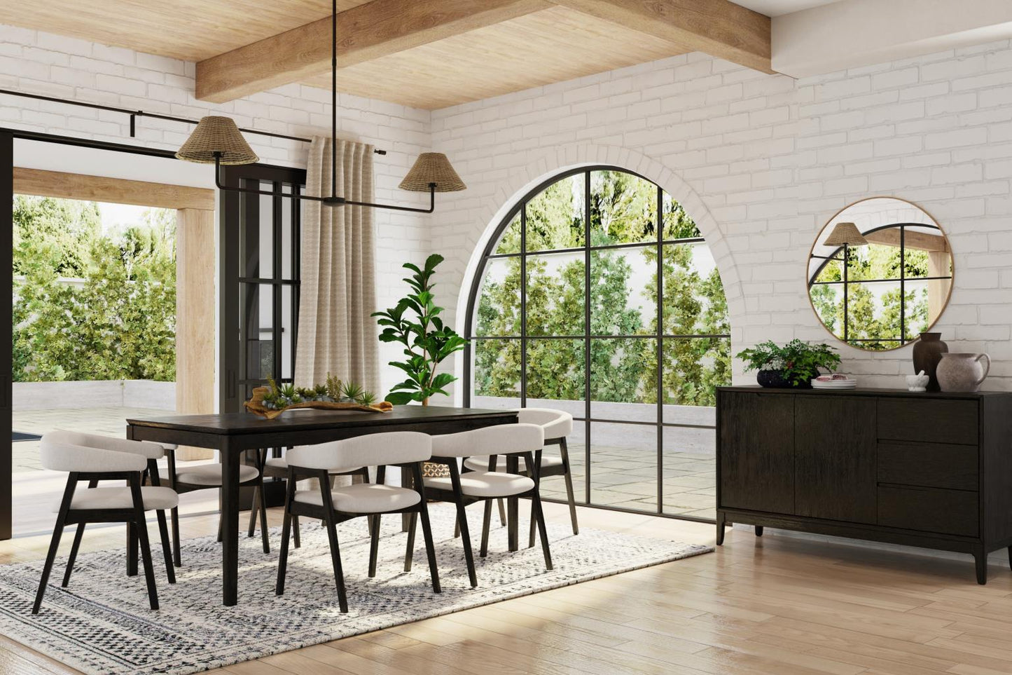 Cove Vintage Black 7 Pc Dining Set