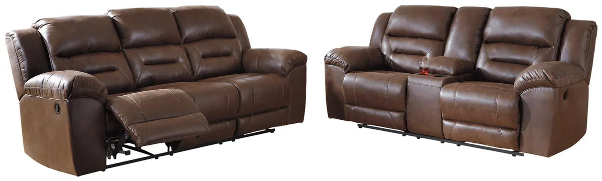 Stoneland Chocolate Motion Sofa & Loveseat