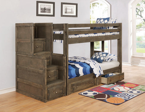 Wrangle Hill 400831 Twin Twin Bunk Bed - 2 Finishes