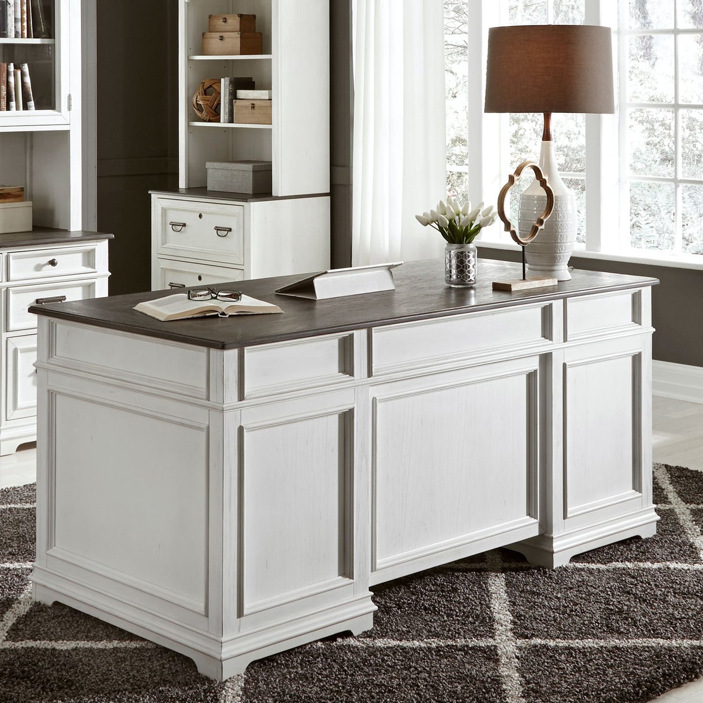 Allyson Park White Executive Desk 417-HO105
