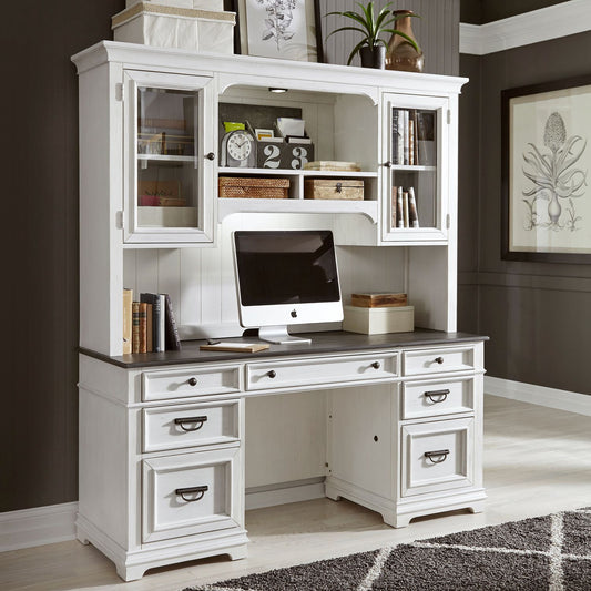 Allyson Park White Credenza & Hutch 417-HO120