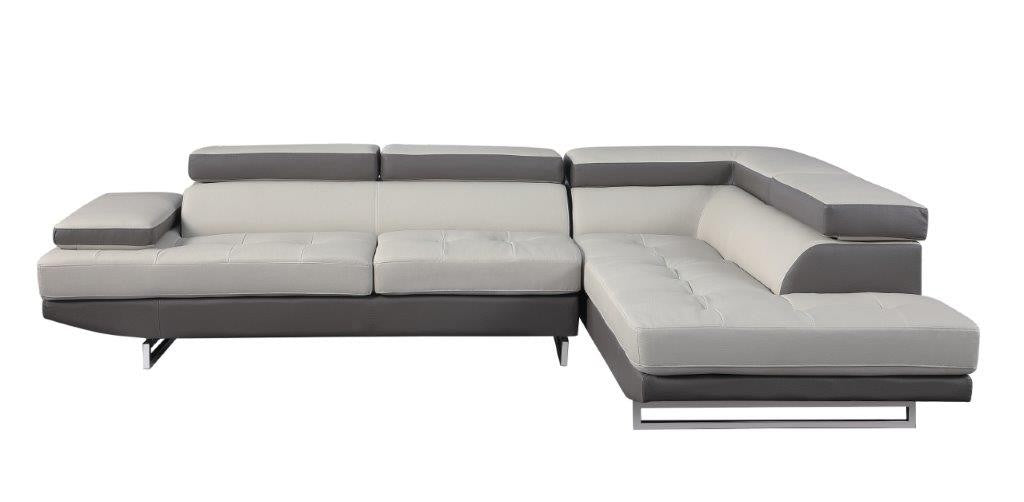 8136 Global United Two Tone Light Gray Sectional