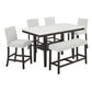 Carissa 6 Pc Dining Set w/Storage Shelf