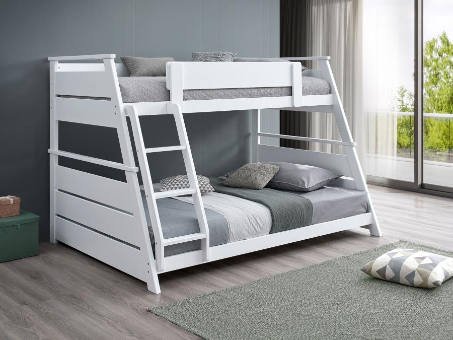 Holden White Twin Full Bunk Bed