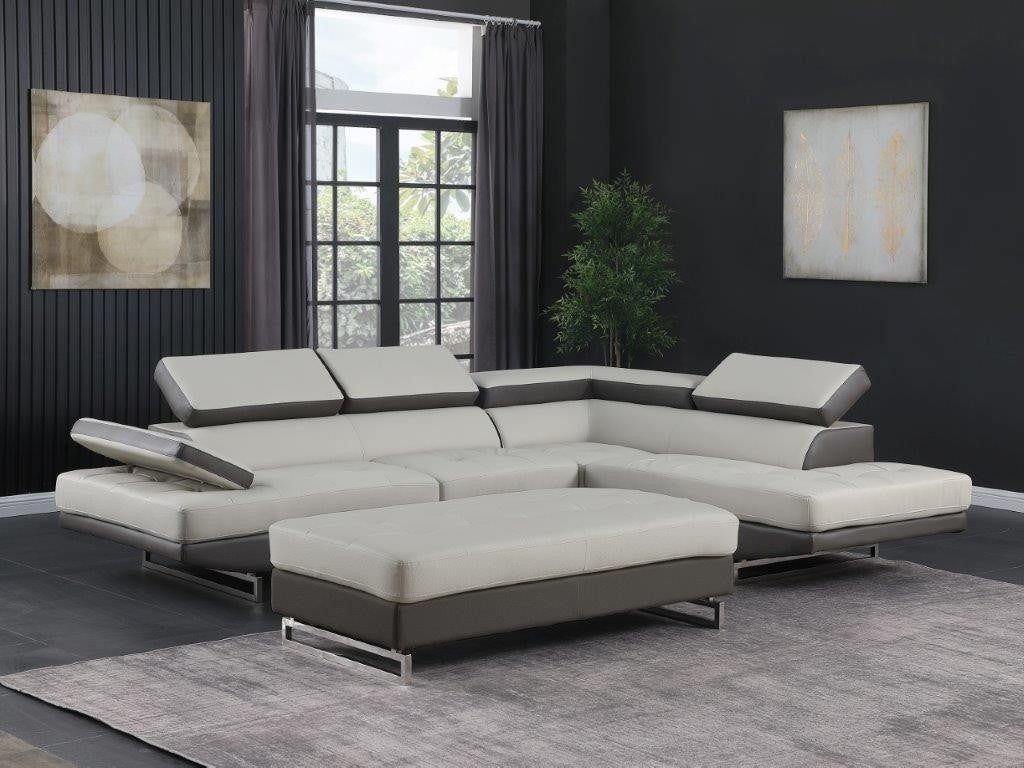 8136 Global United Two Tone Light Gray Sectional
