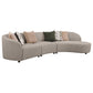 Fayette 3 Pc Upholstered Sectional Greige