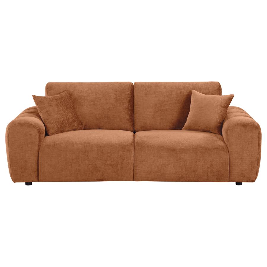 Burnett Burnt Orange Chenille Sofa Collection