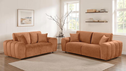 Burnett Burnt Orange Chenille Sofa Collection