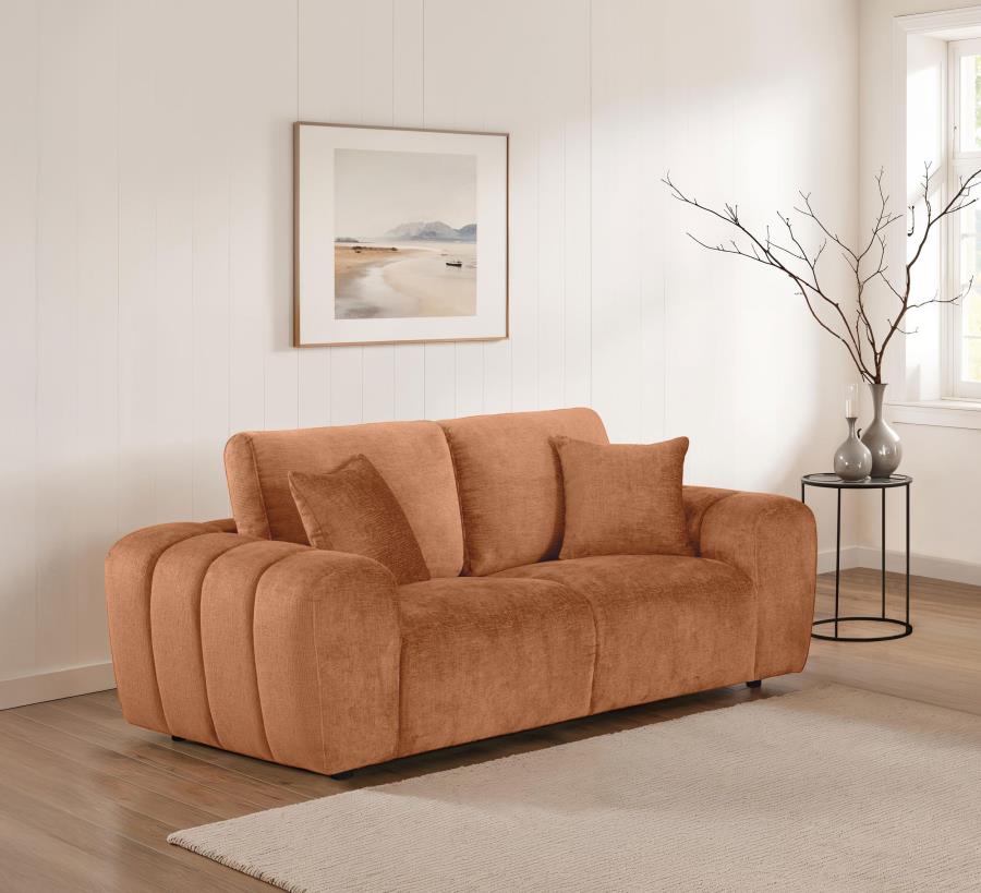 Burnett Burnt Orange Chenille Sofa Collection