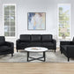 Ruth 3 Pc Black Upholstered Sofa 508361-S3